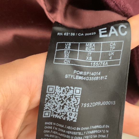 Marciano (Guess) Women’s oversized maroon wool blend tie-waist coat in XS - Picture 4 of 8